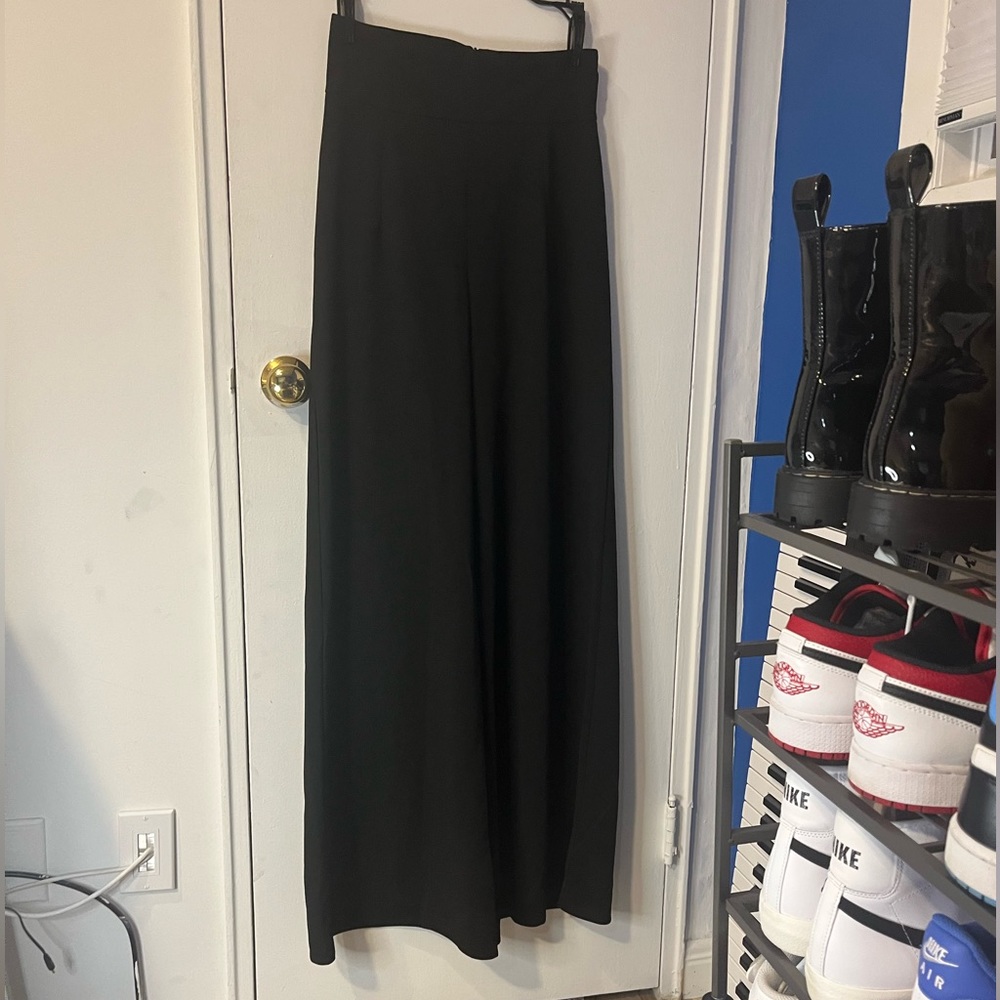 Nasty Gal wide leg black high wasted pants by JCL, size S